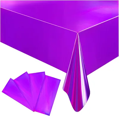 4 Pack Plastic Tablecloths Disposable Table Cover Purple 54 x 108 In